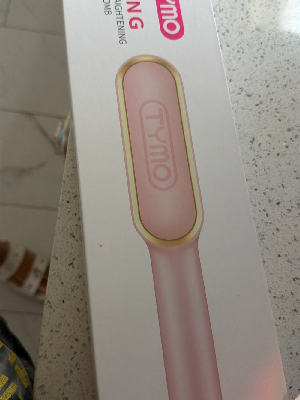 TYMO Pink Heated Hair Straightening Brush for Women